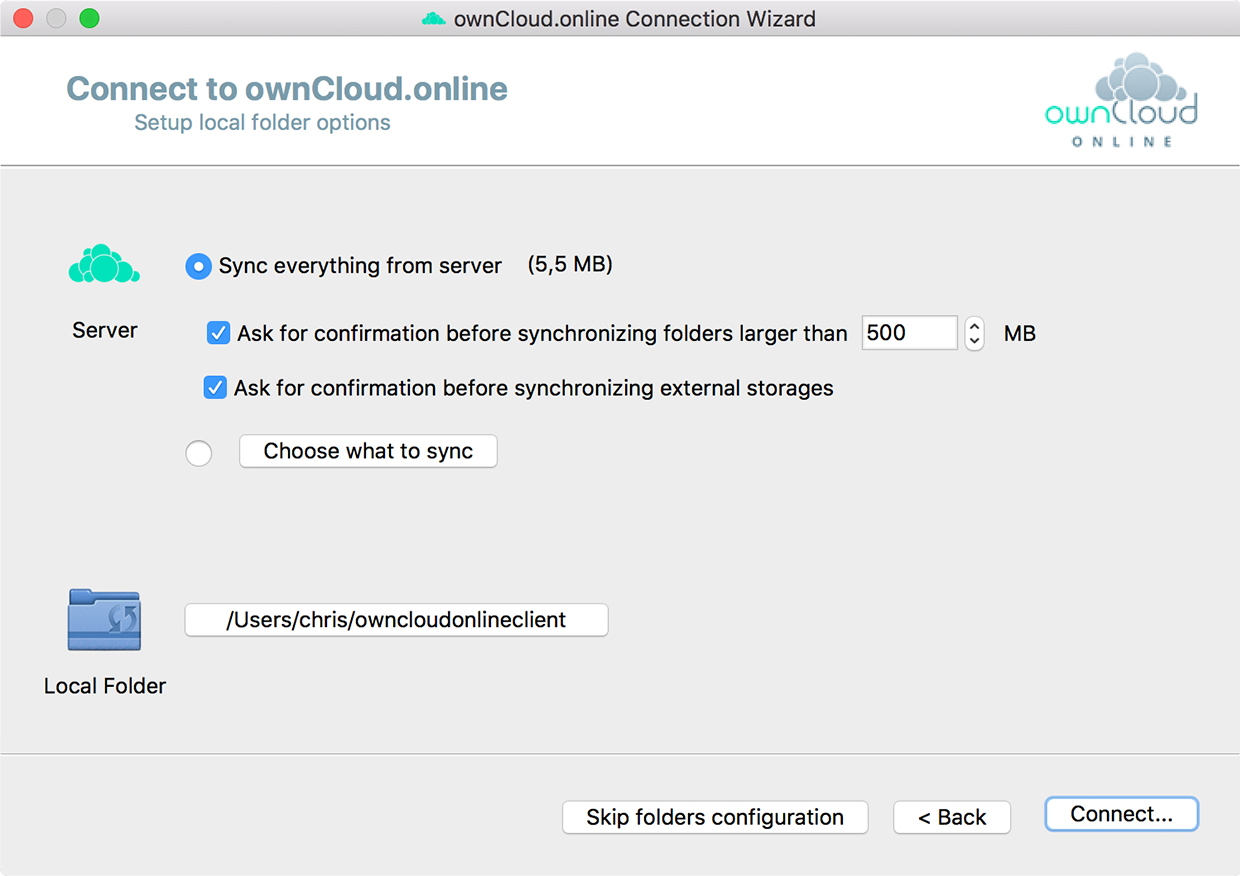 Installing the desktop client – step 4
