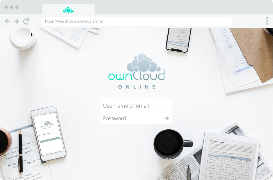 ownCloud.online Anmeldebildschirm im Browser