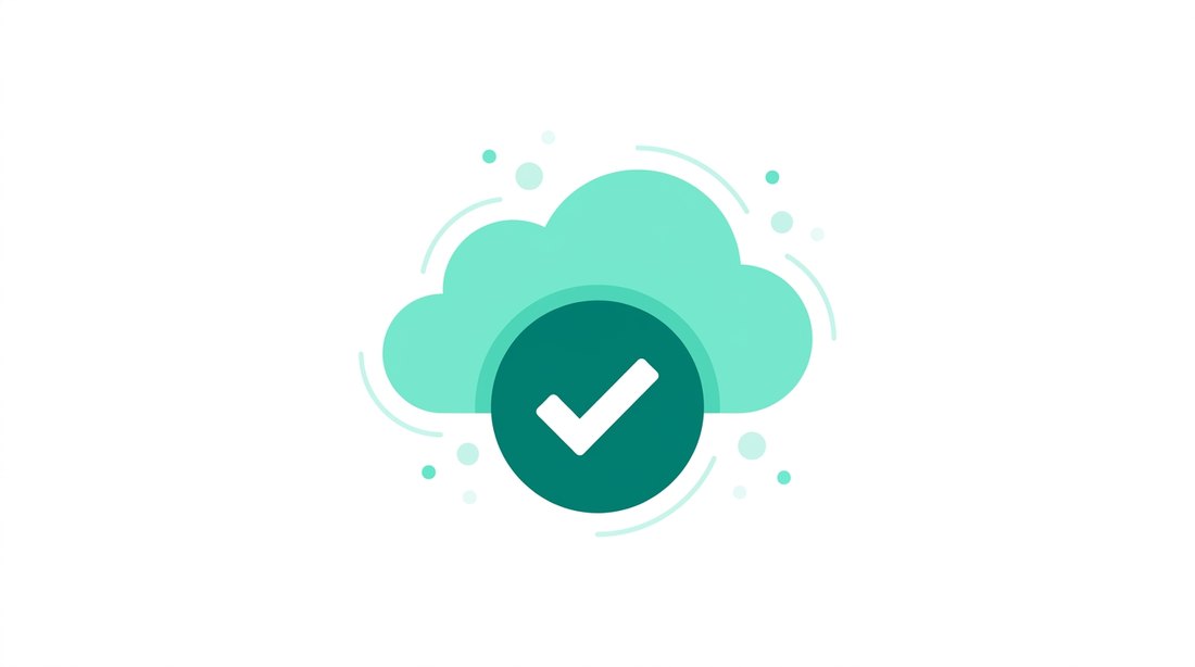 Illustration einer Cloud mit erledigtem Haken