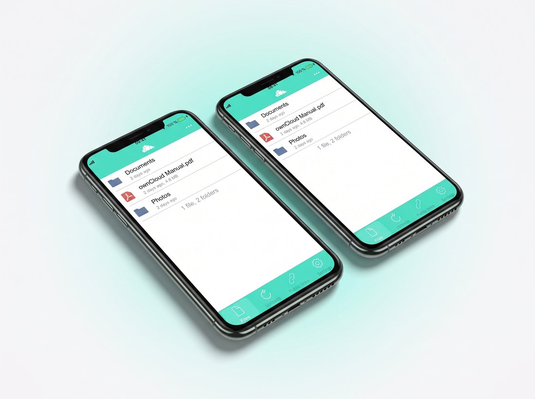 ownCloud.online App auf zwei Smartphones